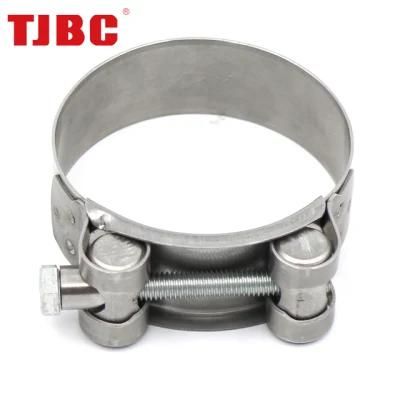 W1 Zinc Plated Steel Adjustable High Pressure European Type Heavy Duty Single Bolt Super Power Unitary Hose Clamp for Automotive, 86-91mm