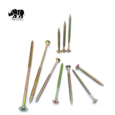 Hot Sell Chipboard Screw C1022A Carbon Steel Furniture Hardware Bugle Head Drywall Screw Yellow Zinc Plated Chipboard Screw