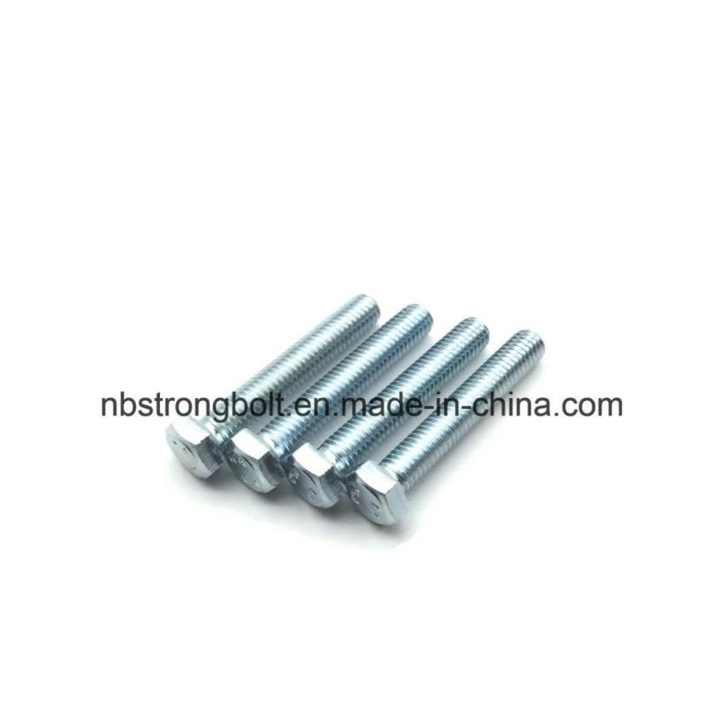 DIN933 Hex Bolt Cl. 4.8 with White Zinc Plated Cr3+ M16X50