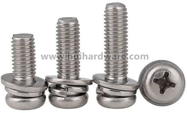 Stainless Steel Phillips Pan Head Combination Screw, Assembly Screw, Sem Screw