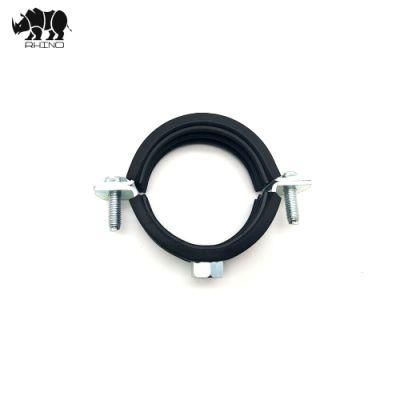 with Vibration Soundproofing Rubber, Zinc Plated, Pipe Clamp