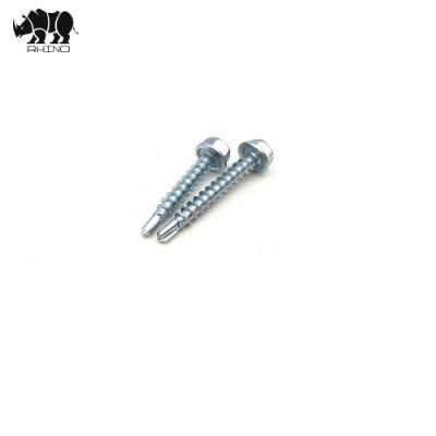 Factory Roofing Screw with 3 Strips on Thread Tail Galvanized Hex Washer Head Drilling Screw Taiwan Quality Gripper Screw