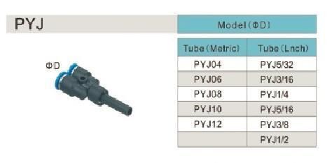 Pyj Type Plastic Material Quick Connector Pneumatic Push in Combination & Joint Fittings
