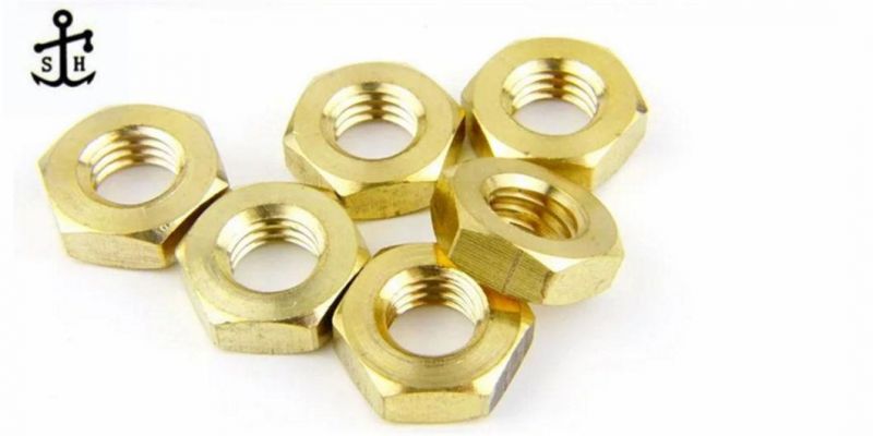 Brass High Quality DIN 439 Copper M2 M4 M5 M6 M8 M10 M12 Chamfered Hex Thin Jam Nuts