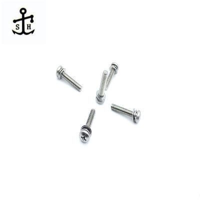 Cross Recessed Pan Head Screws, Single Coil Spring Lock Washer and Plain Washers Assemblies