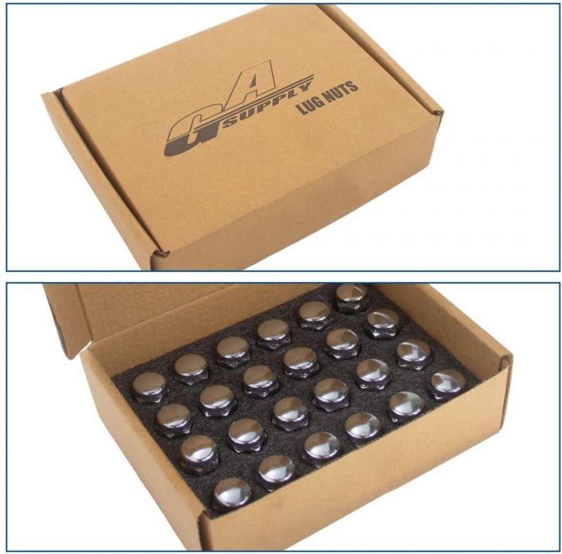 Chrome Bulge Acorn 3/4" 19mm Hex 1.38" Tall M14X1.5 Lug Nuts