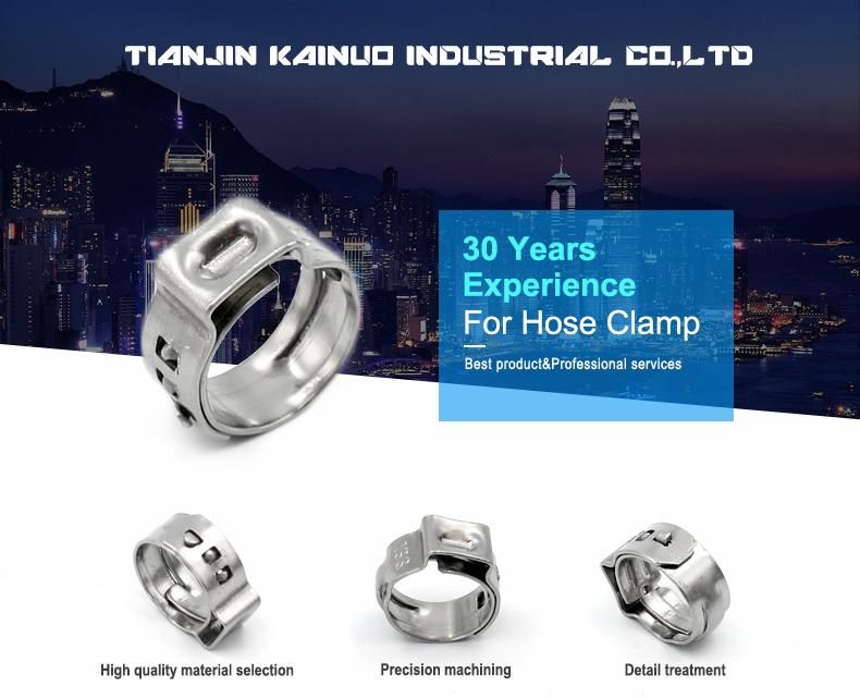 304ss Stainless Steel Pipe Tubing Clamp Single Ear Round Ring Safety Stepless Hydraulic Air Hose Clamp, Spring Hose Clips, 6.0-7.0mm