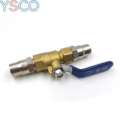 Ys Slip-Lock Connector Valve Brass Full Port Ball Valve with Handle