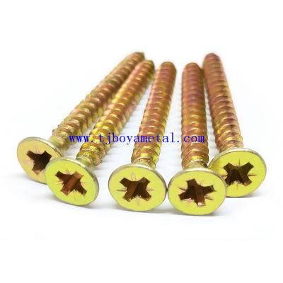 China Wholesale Self Tapping Chipboard Screw C1022 Yellow Zinc Plated Chipboard Screw for Board