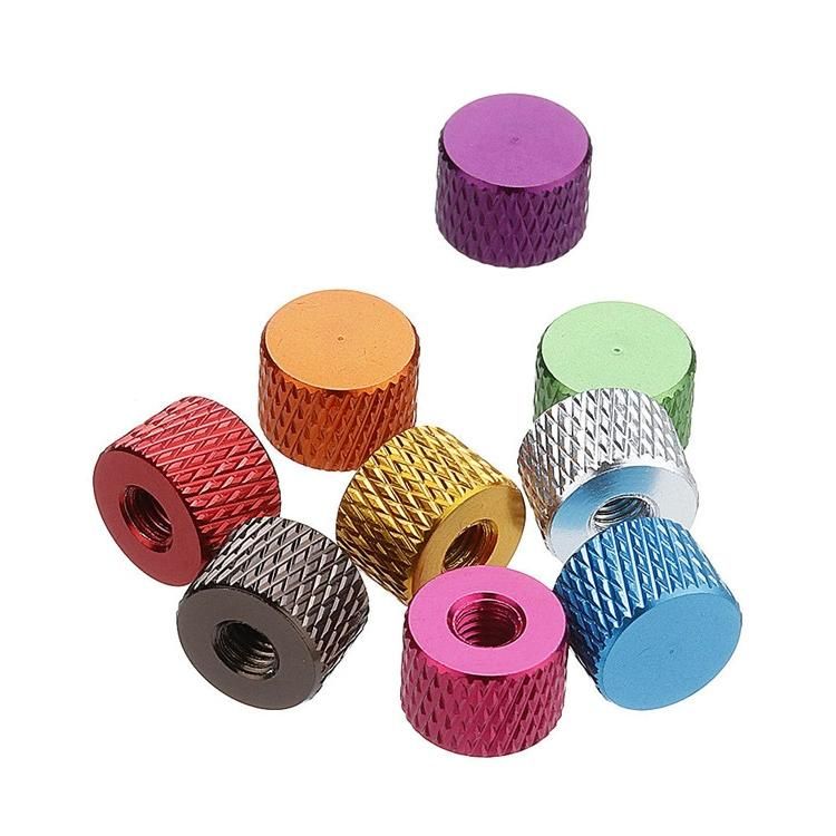 Black Aluminum Stainless Steel Metric Round Thumb Knurl Nut