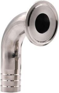 Sanitary Hose Barb Pipe Fitting Tri Clamp Two Ferrule 90 Degree Elbow
