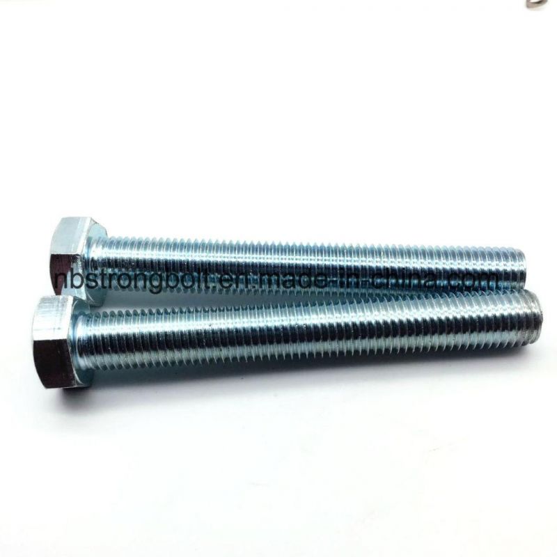 DIN933 Hex Bolt Gr. 8.8 with White Zinc Plated Cr3+ M12X120