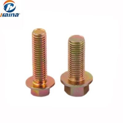 High Strength M8 JIS B1189 Yellow Zinc Class10.9 Flange Bolt