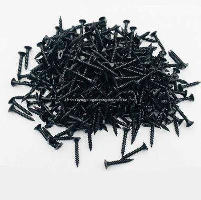 6X 1-1/4&quot; Drywall Screw Black Phosphate Coated Carbon Steel Flat Truss Head Fast Self Tapping Small Wood Screws