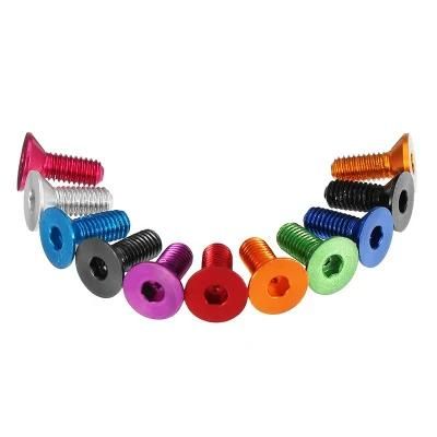 DIN 7991 M2 M2.5 M3 M4 M5 M6 Colorful Anodized Oxide Aluminum DIN7991 Hexagon Socket Countersunk Head Screws