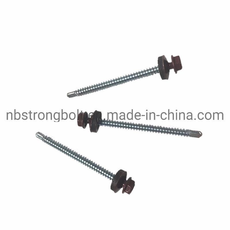 10% off Hex Washer Head Self Drilling Screw Manufacturer &Factory with Ral 8017 Head Painted