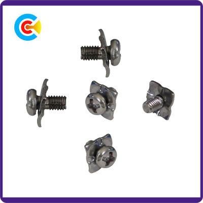 DIN/ANSI/BS/JIS Carbon-Steel/Stainless-Steel 4.8/8.8/10.9 Cross Square Pad Combination Screws for Building/Railway