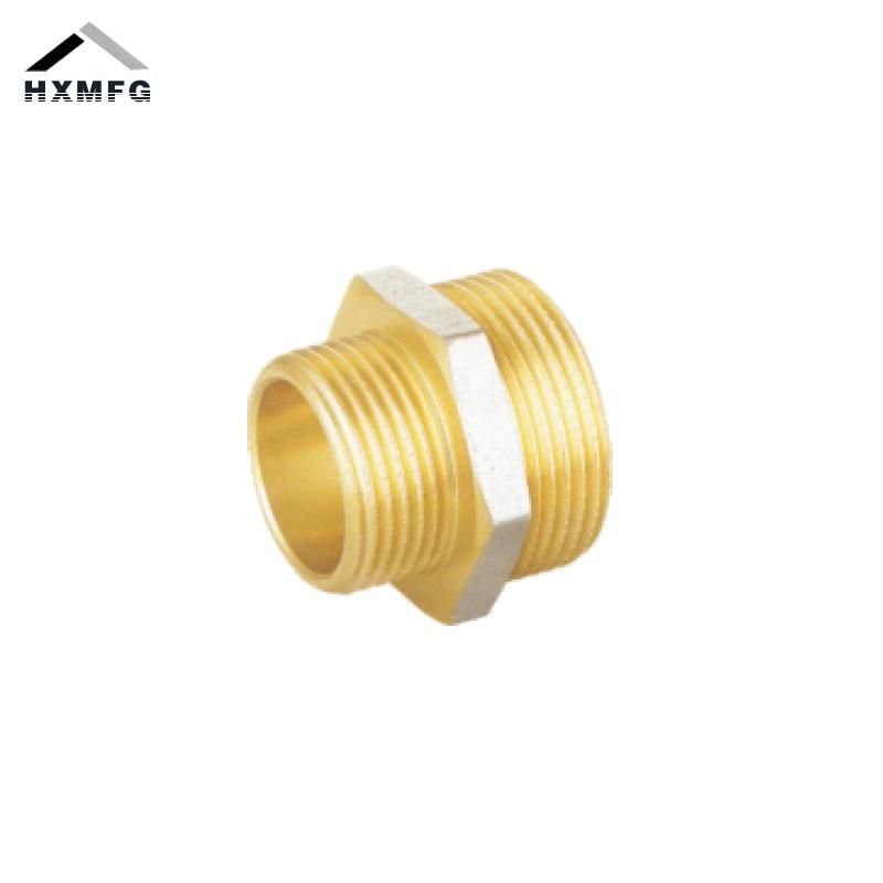 Male Straight Nickel Plate Hexagon Brass Thread Fitting Reducing Nipple