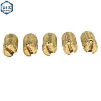 M1.6 to M16 DIN551 Passivation Brass Slotted Set Grub Screw with Flat Point End