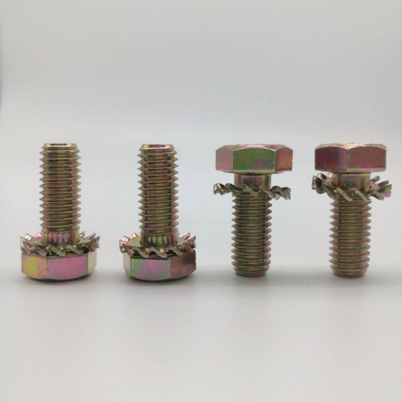 Hex Head Bolt and External Teeth Serrated Lock Washer