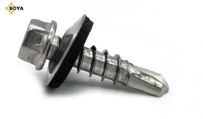 China Wholesale Galvanised Metal Hexagonal Head Tek Wood Stainless Steel Hex Self Drilling Screw with EPDM Washers Roofing Screw