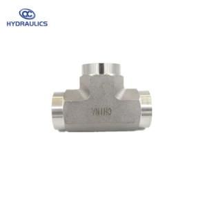 SAE NPT Connectors/Stainless Steel Tee Fittings/Hydraulic Adapters