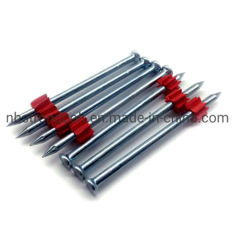 High-Strength Shooting Nail, White Zinc Plated with Red Washer 3.7X3"