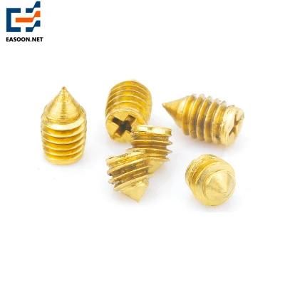 Brass Set Screw M1.2 M1.6 Phillips Grub Screw Brass with Cone Point M1 M2