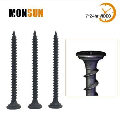Screw Factory Bulk Supply High Quality Black Phosphate Bugle Undercut Head Philips Drive Coarse Thread Hardened Steel Drywall Screws