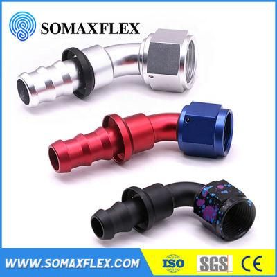 Red Blue Aluminum 45 90 Degree Swivel Female Premium An4 An6 An8 An10 An12 Push on Hose Ends Fittings