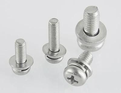 Cross Pan Head Three Combination Bolt 304/316 Stainless Steel Round Head Combination Screw