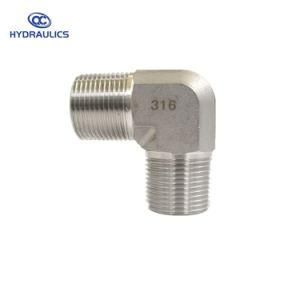 5500 Series Male Pipe to Male Pipe Stainless Steel Elbow Hydraulic Adapters