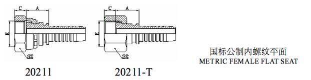 Metric Female Flat Seat Metric Hose Fittings