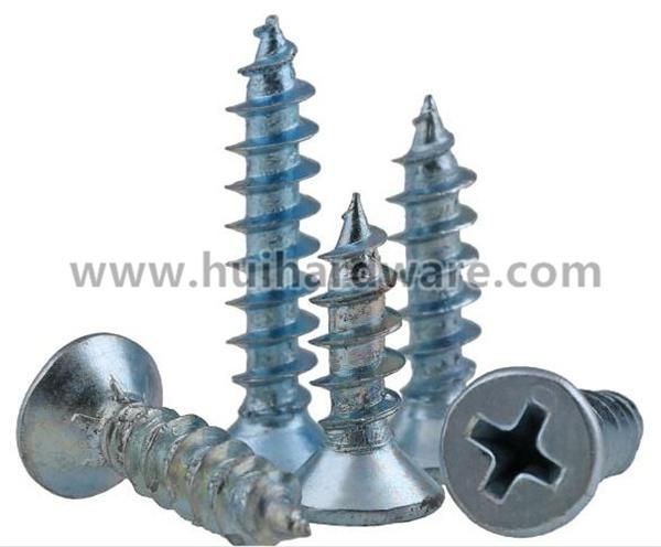 DIN7982 Zinc-Plated Steel Cross Recessed Csk/Flat Head Self-Tapping Screws
