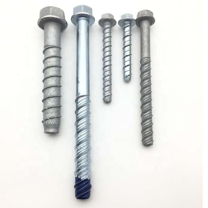 Hex Masonry Concrete Bolt Anchor Self Tapping Screw High Quality Carbon Steel Hex Head Concrete Bolt White Zinc Plated