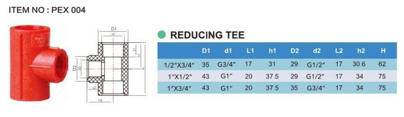 Era Brand PP Pipes and Joints Thread Fittings Reducing Tee