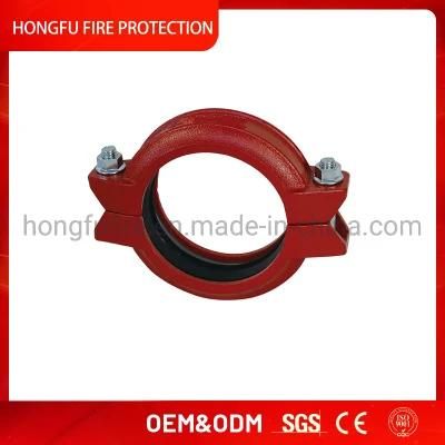 Grooved Pipe Fitting Rigid Coupling with Red Color
