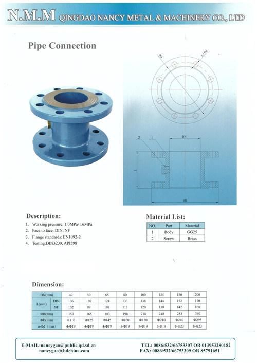 Cast Iron Flange End Pipe Connection