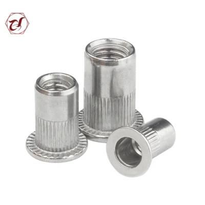 Flat Head Slipproof Blind 304 Knurled Nut Rivet Nut