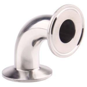 Sanitary Ferrule Elbow 90 Degree Pipe Fitting SUS304 Tri Clamp