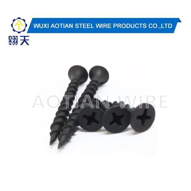 3.5X16mm Fine Thread Phillips Bugle Head Drywall Screws Black Phosphate Coated Drywall Screws