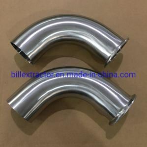 Stainless Steel Sanitary 2inch Long Type Welded to Tri Clamp 90degree Elbow
