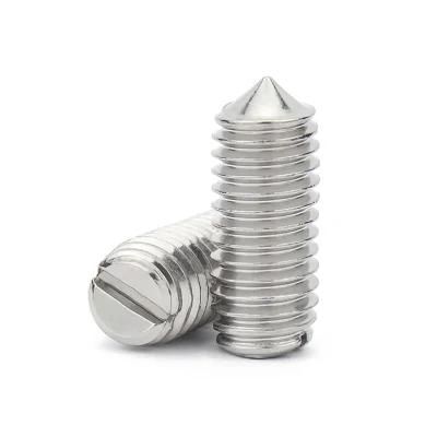 M1.2 - M12 DIN553 ISO7434 Stainless Steel Slotted Set Screw with Cone Point