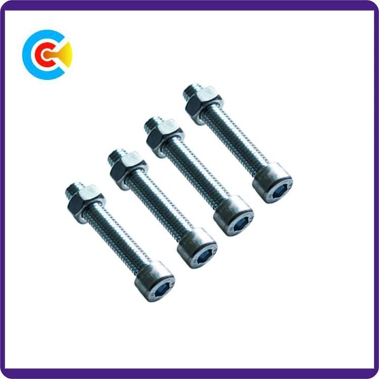 DIN/ANSI/BS/JIS Carbon-Steel/Stainless-Steel Hexagonal Cylindrical-Head Double Beam Rod Nut Industrial/Fasteners Screw