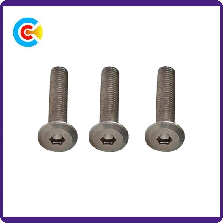 DIN/ANSI/BS/JIS Carbon-Steel/Stainless-Steel Galvanized Steel Inner Hexagon Flat Head Mechanical Screws