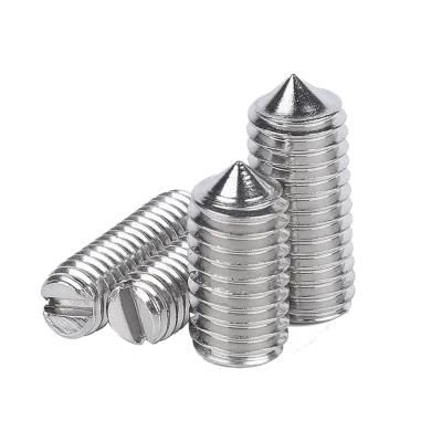 A2 A4 Stainless Steel Slotted Slotted Set Screw with Cone Point DIN553 Grub Screws