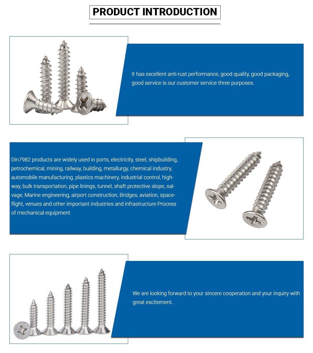 DIN 7982 Stainless Steel 304 Csk Head Self Tapping Screw