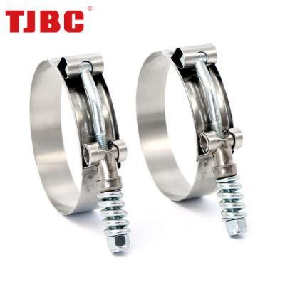 High Pressure Spring Loaded Stainless Steel Constant Tension T-Bolt Clamp for Turbo Automotive, Control Area 77-85mm
