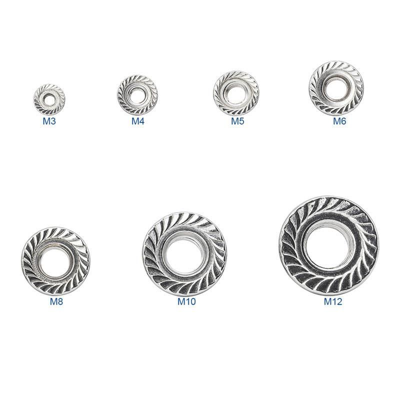 Made in China Metric Carbon Steel DIN6923 Stainless Steel Flange Serrated Nut Hex Flange Nuts