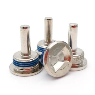 Nickel Plated Low Profile Head Teflon Paste Anti Theft Security Shoulder Screws with Nylok Patch